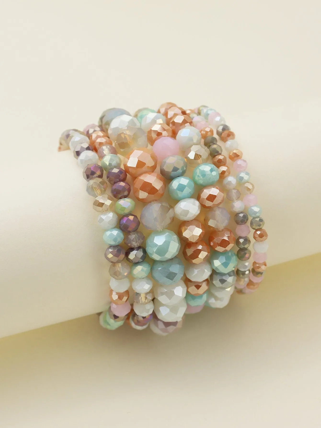 CB2177 7 Piece Glass Beaded Bracelet Set
