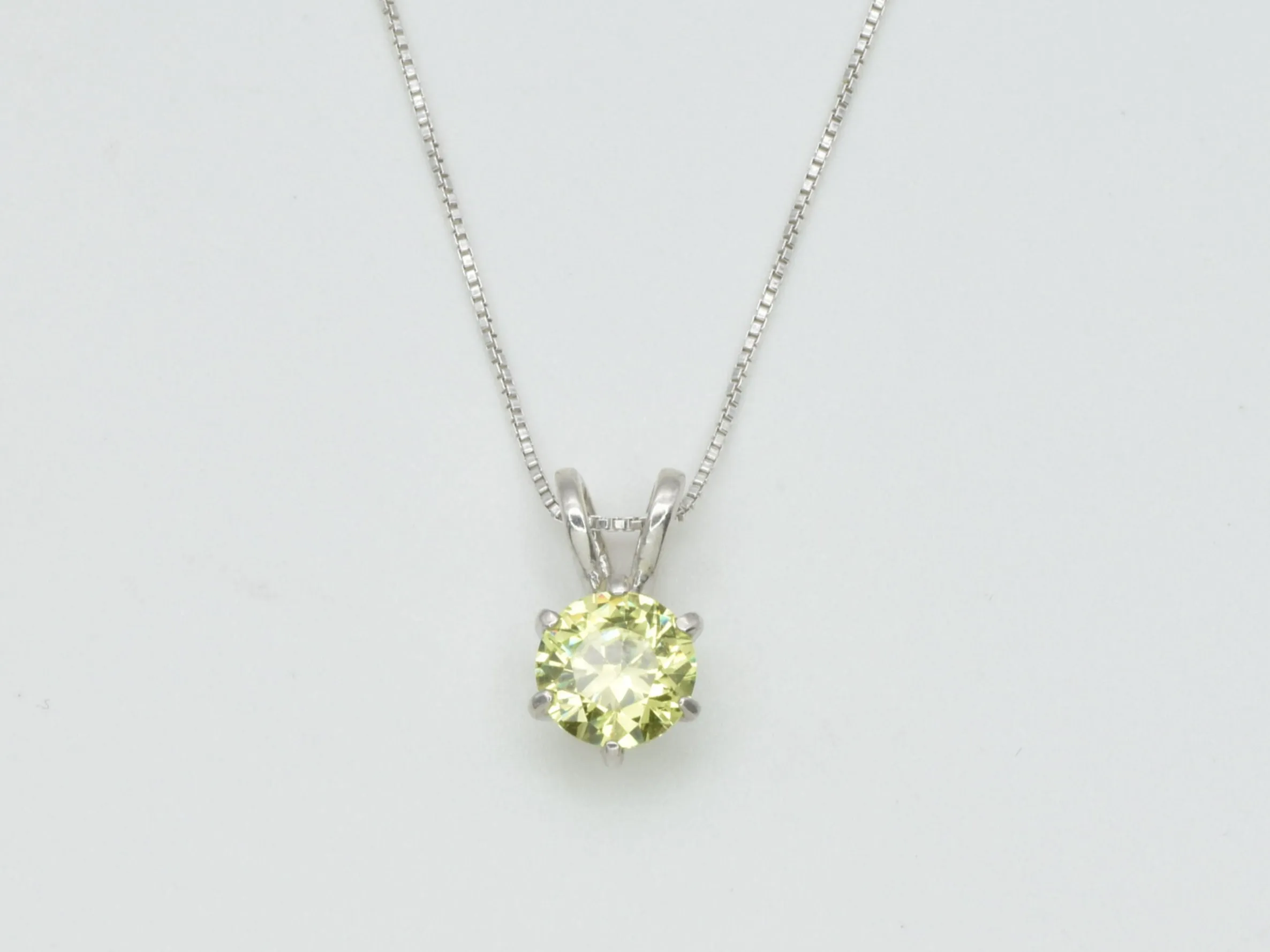 Green Peridot Pendant - August Birthstone Necklace, Green Minimalist Pendant