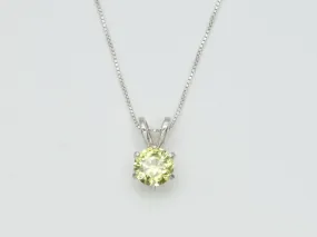 Green Peridot Pendant - August Birthstone Necklace, Green Minimalist Pendant