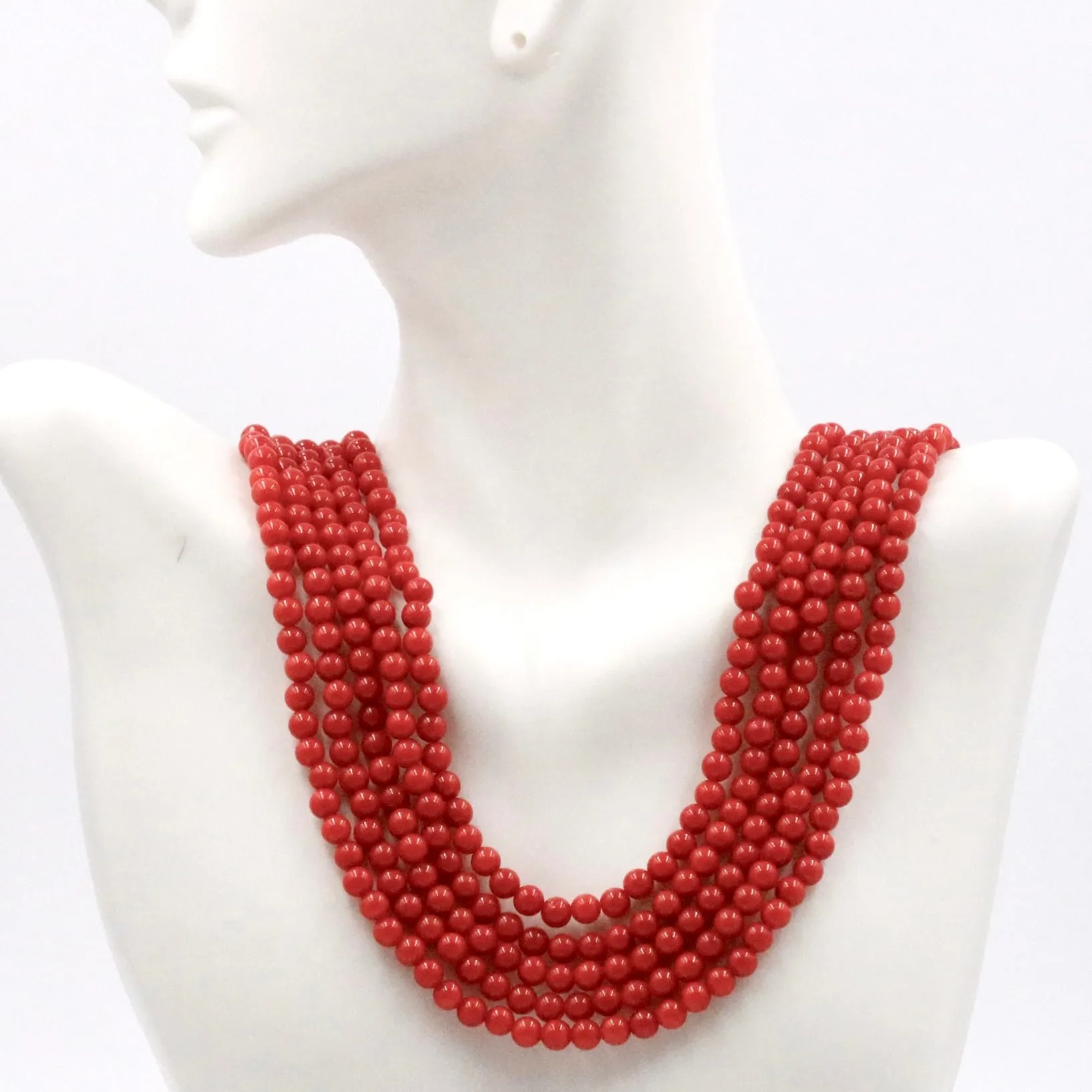 Natural Orange Coral Necklace Beaded Coral Necklace Coral Beaded Necklace Orange Gemstone Necklace Multi Strand Indian Necklace SKU 6142477