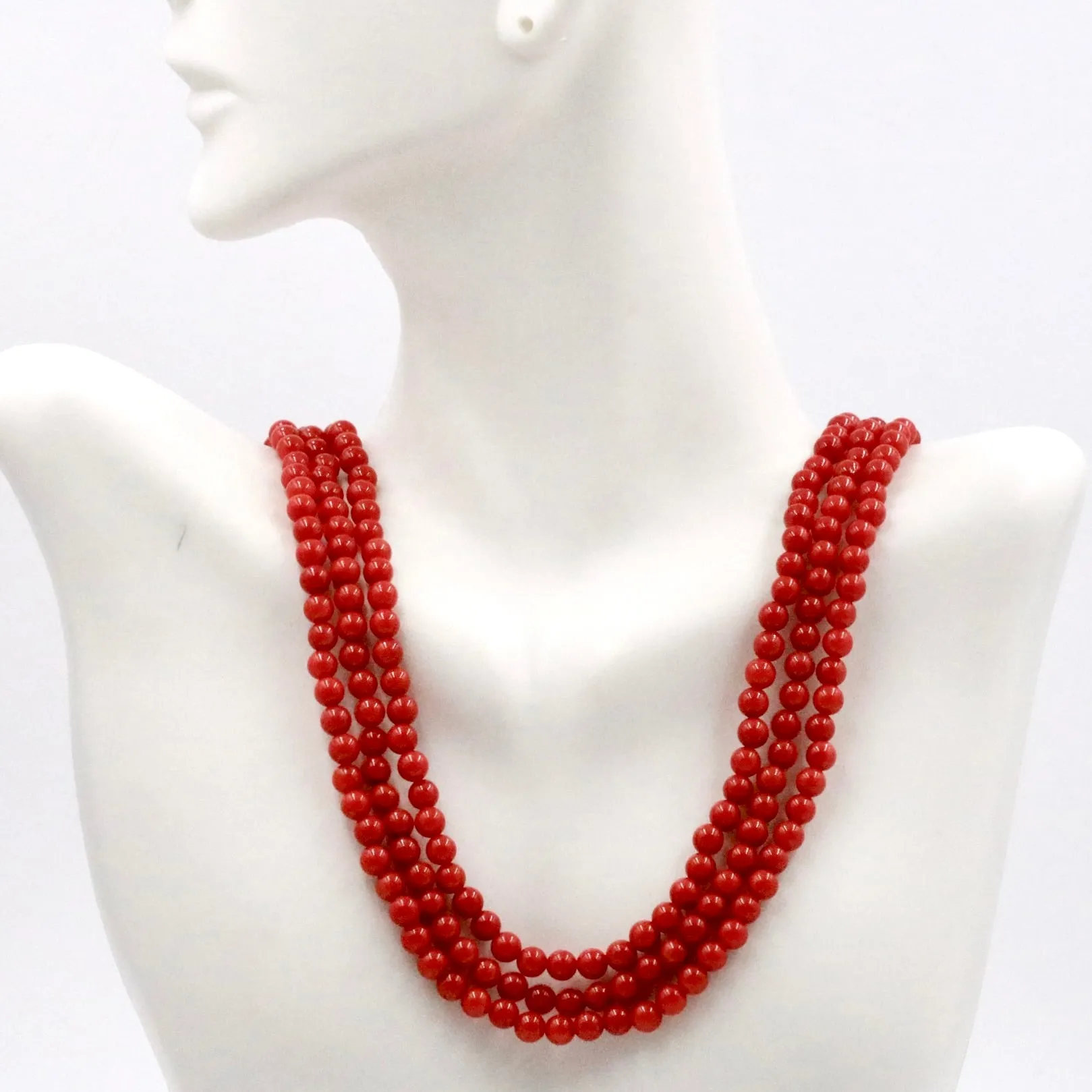 Natural Orange Coral Necklace Beaded Coral Necklace Coral Beaded Necklace Orange Gemstone Necklace Multi Strand Indian Necklace SKU 6142477