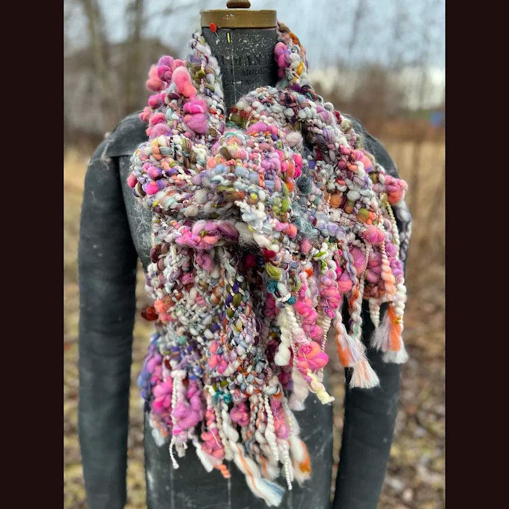 Spring Woven scarf 67” X 11”