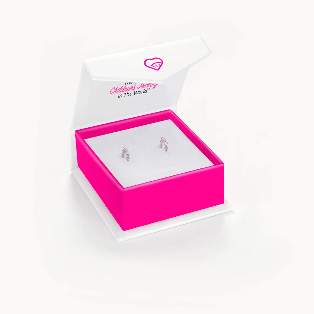 Tiny CZ Hugger Baby / Toddler / Kids Earrings Screw Back - Sterling Silver