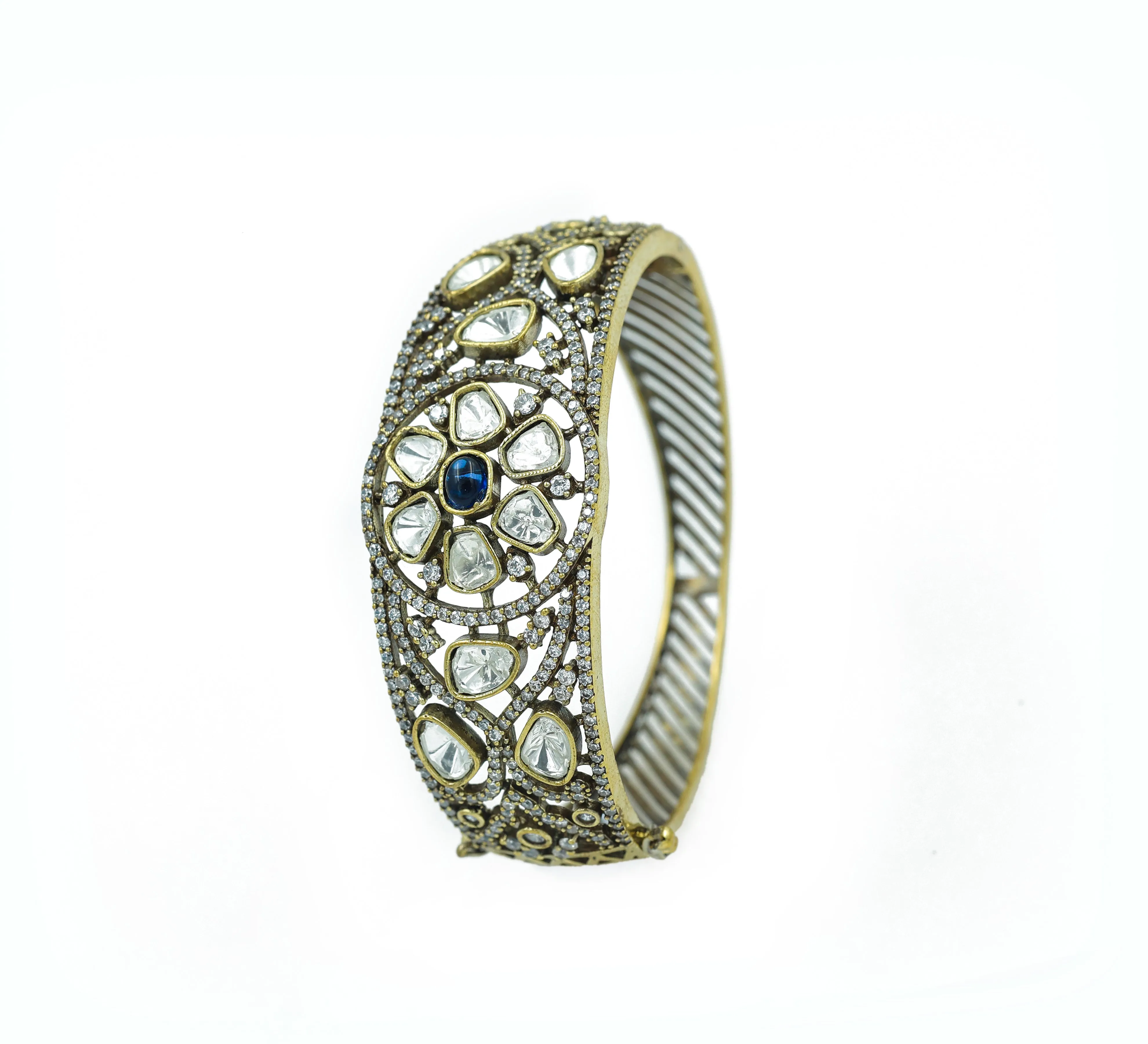 Victorian Style Kundan and Polki Bracelet for Women